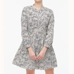 J. Crew Black Brown & White Zebra & Cheetah Animal Print Cotton Dress pockets XS